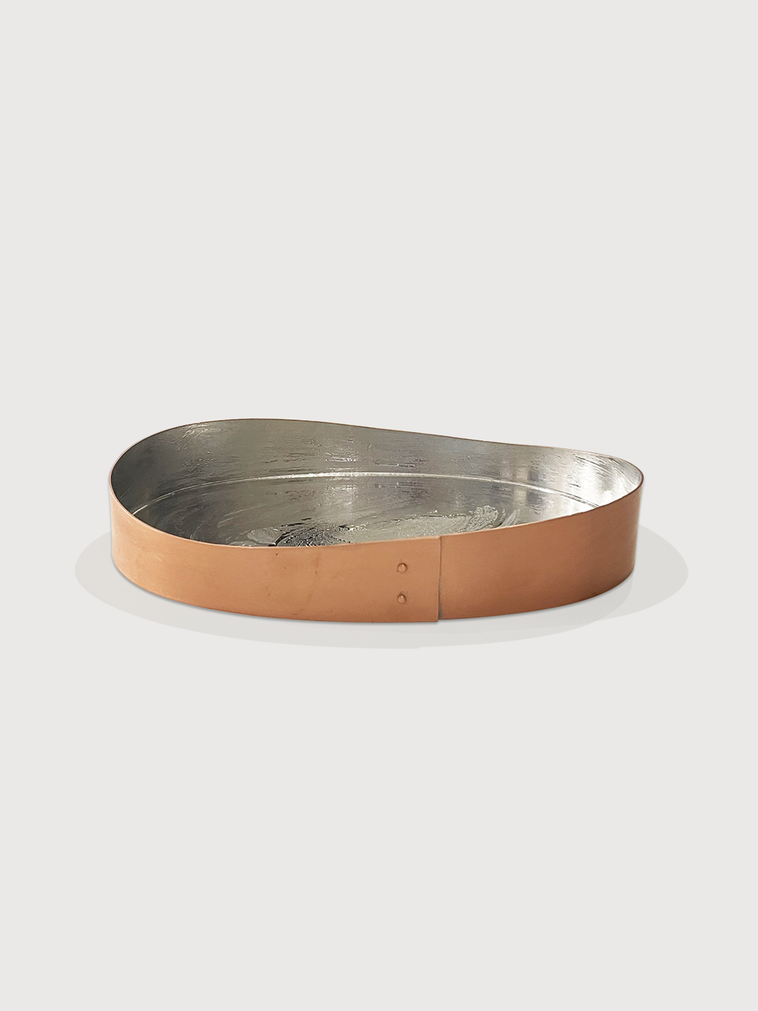 Brass Oval Plate Rose &amp; Silver